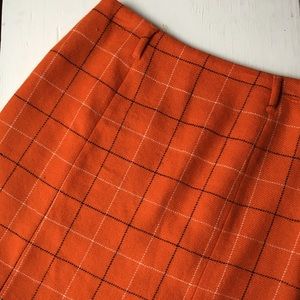 Vintage ✨🌟 orange plaid wool skirt